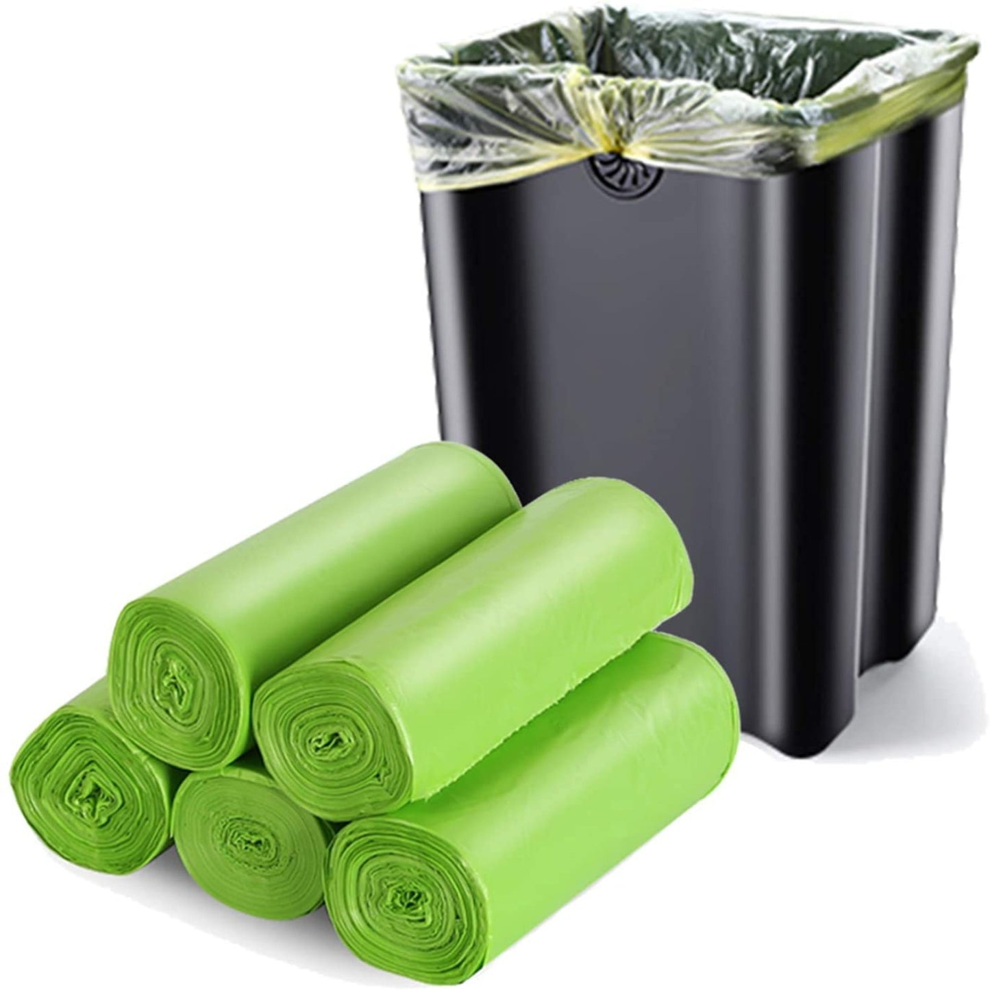 Oxo-Biodegradable Green Garbage Bags, Medium - for Home, Kitchen, Office | Disposable Combo pack for Home, Office, Kitchen, Pantry, Warehouse