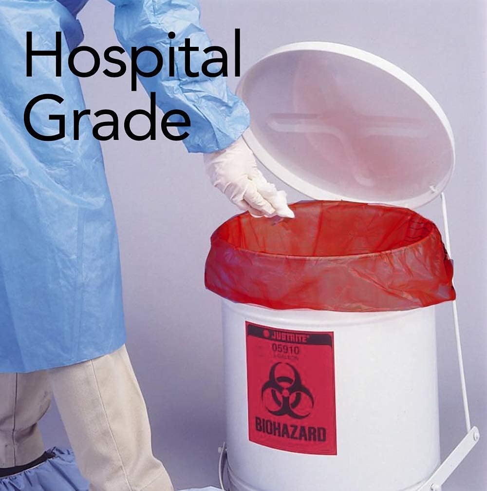 RED Color Bio Waste Virgin Hospital Garbage Bag Printed (29 Inch x 39 Inch Large) | Biohazard Waste Bag