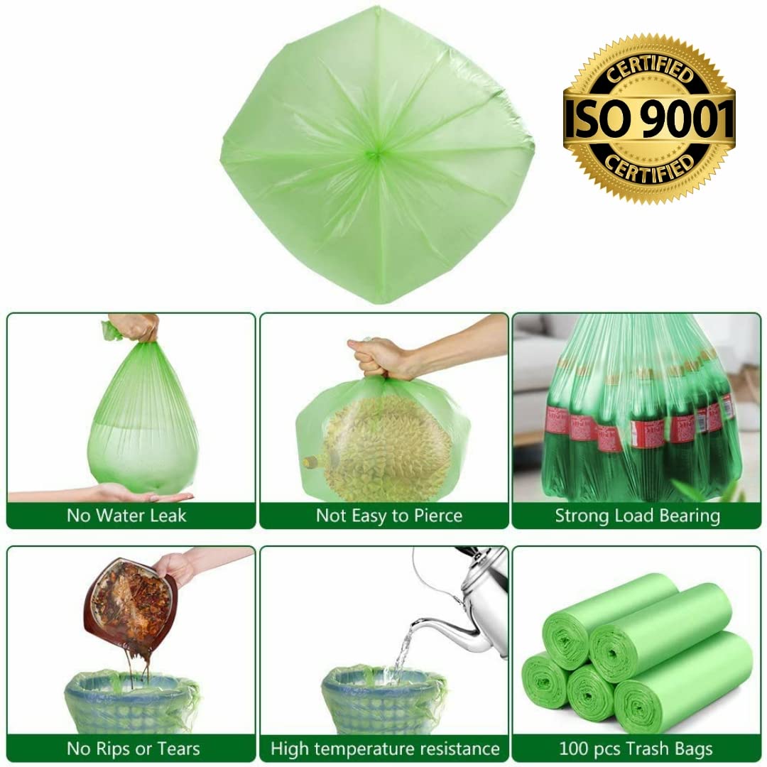 Oxo-Biodegradable Green Garbage Bags, Medium - for Home, Kitchen, Office | Disposable Combo pack for Home, Office, Kitchen, Pantry, Warehouse