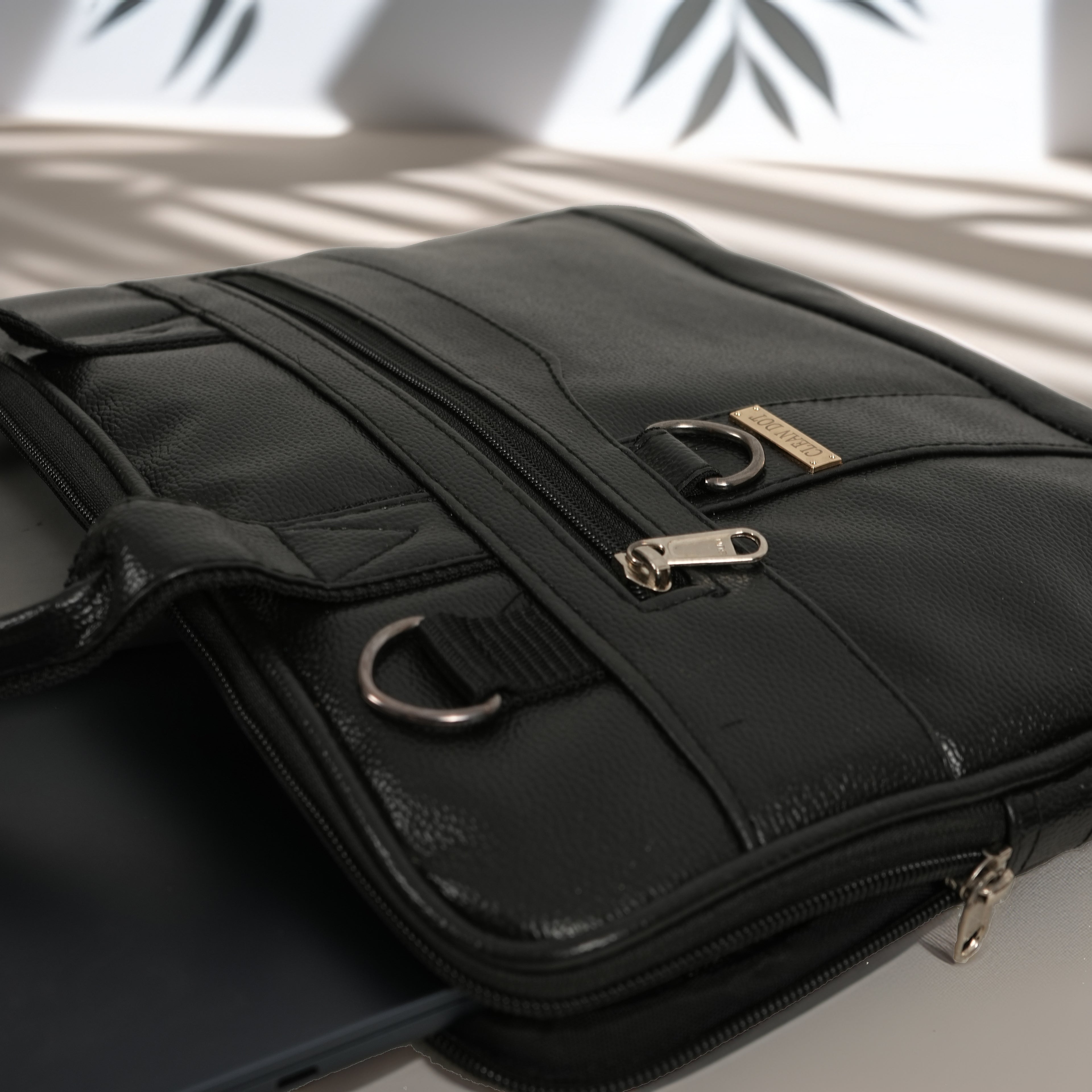 CleanDot UrbanPro Flap Messenger Bag – 16-Inch Laptop Office Shoulder Bag | Vegan Leather Executive Bag for Professionals