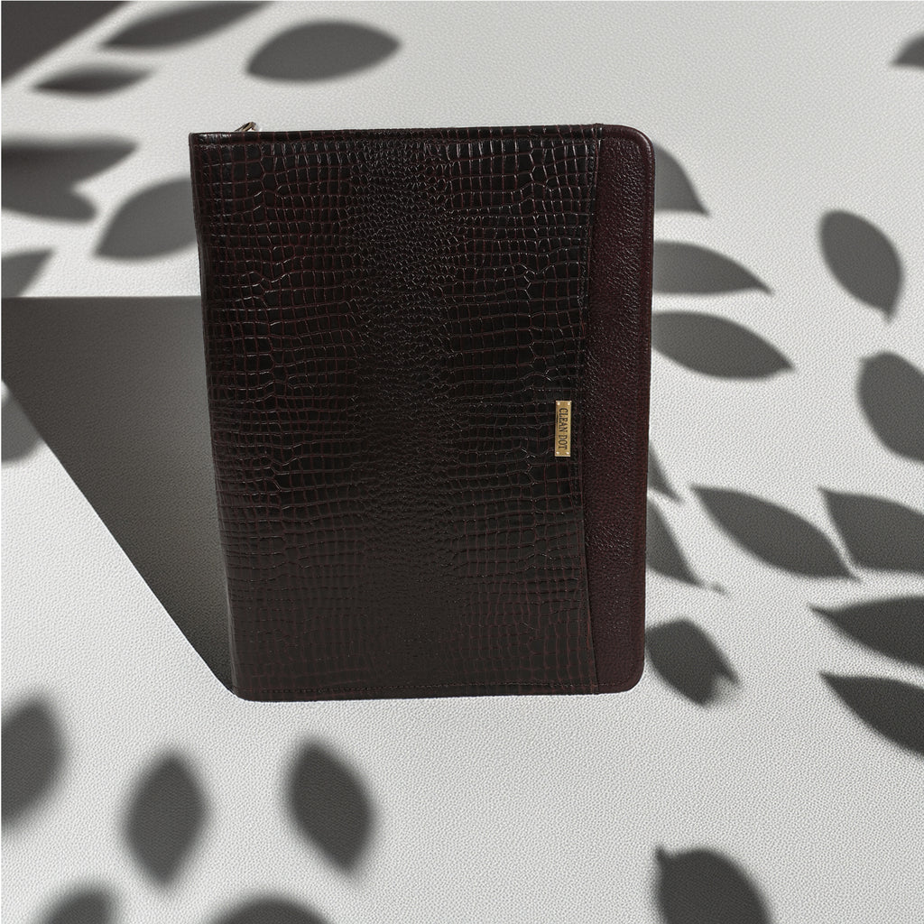 CleanDot UrbanPro Real Leather Multipurpose Document File Folder for Certificate A4 Size Executive Document Organizer File - Brown