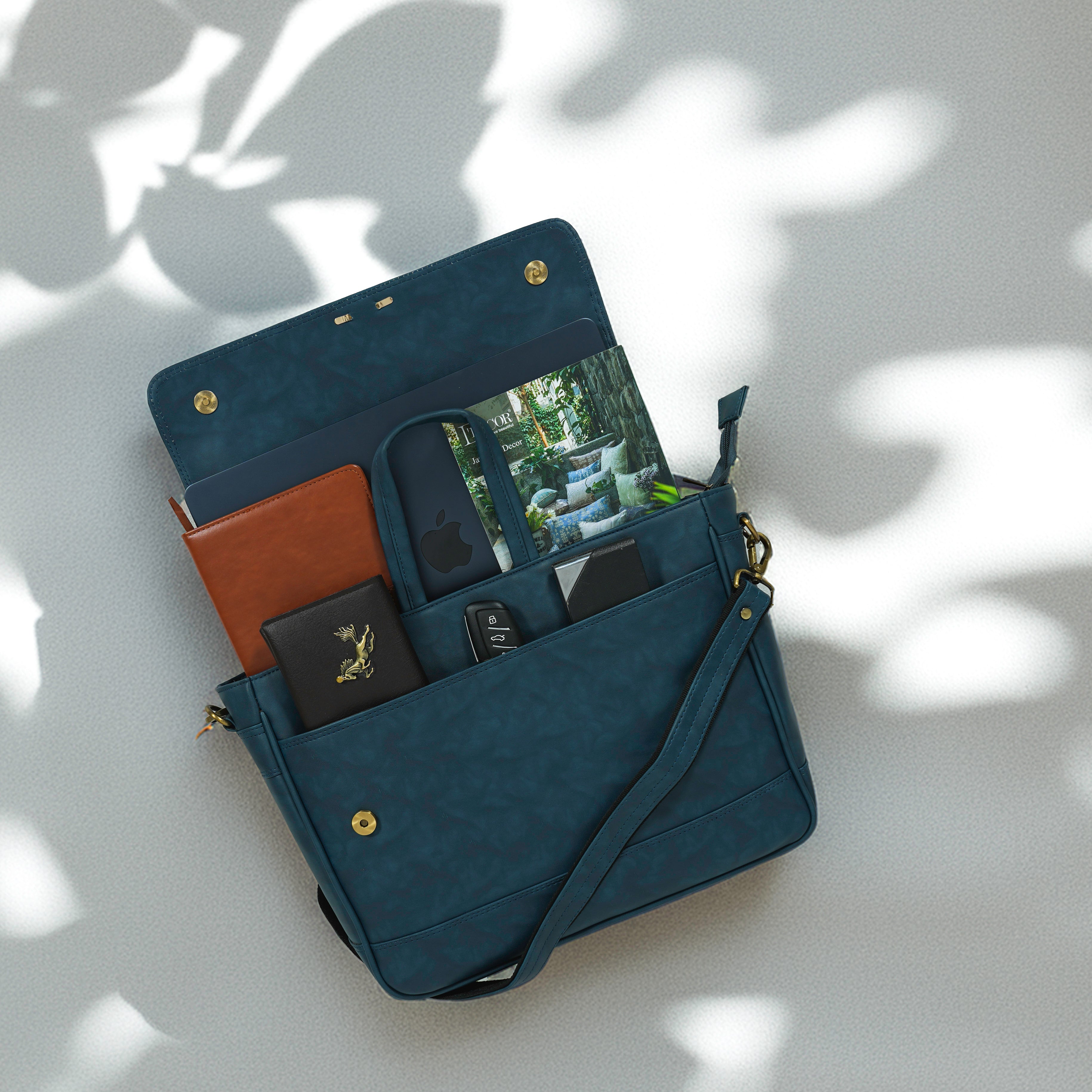 Vegan leather Laptop Bag Fits laptops up to 15.6” Stylish work bag for professionals Laptop bag with strap and handles. gift for brothers, gift for men, gift for husband, gift for boyfriend, rakshabandhan gift