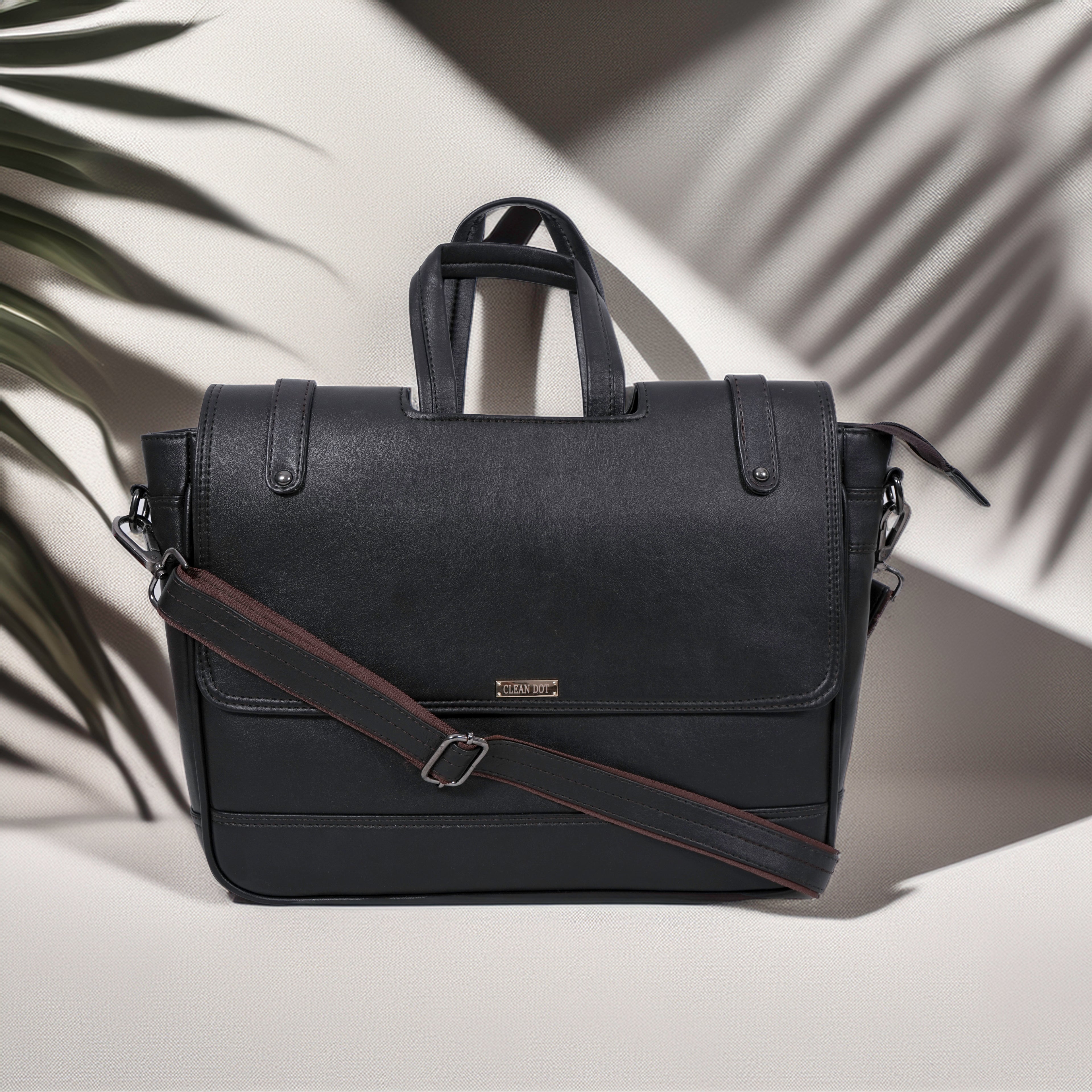 Vegan leather Laptop Bag Fits laptops up to 15.6” Stylish work bag for professionals Laptop bag with strap and handles. gift for brothers, gift for men, gift for husband, gift for boyfriend, rakshabandhan gift