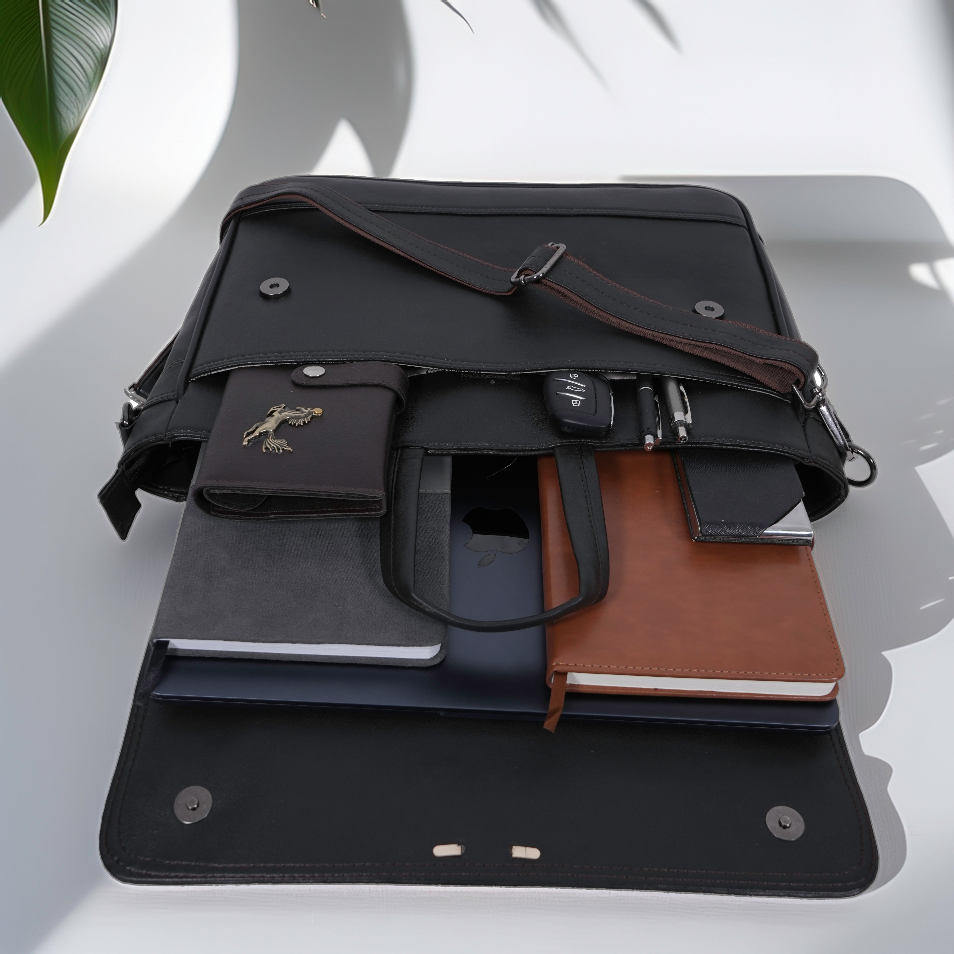Vegan leather Laptop Bag Fits laptops up to 15.6” Stylish work bag for professionals Laptop bag with strap and handles. gift for brothers, gift for men, gift for husband, gift for boyfriend, rakshabandhan gift